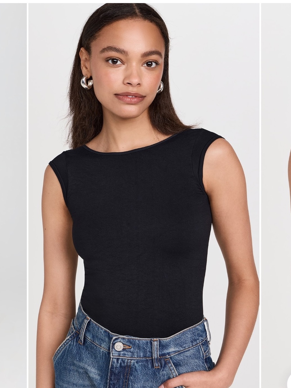 Free people black low back t shirt size XS/S